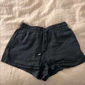 Zara Dark Grey 100% linen short with Elastic Waistband